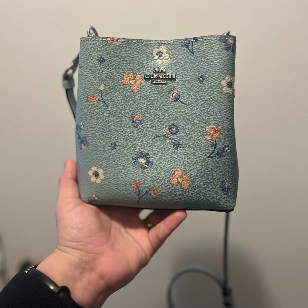 Coach Floral Blue Crossbody Bag